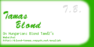 tamas blond business card